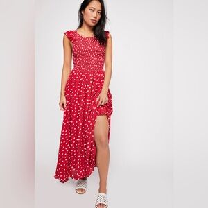 Free People Butterflies Polka Dot Midi Dress Size Large